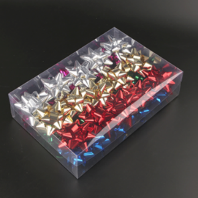 Durable PET Star-shaped Floral Decorations for Dimensional Gift Packaging And Party Decor.