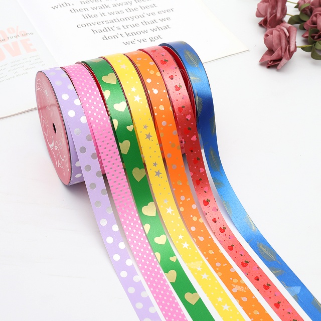 Custom Printed Decorative Ribbons with Vibrant Patterns for Gift Packaging.