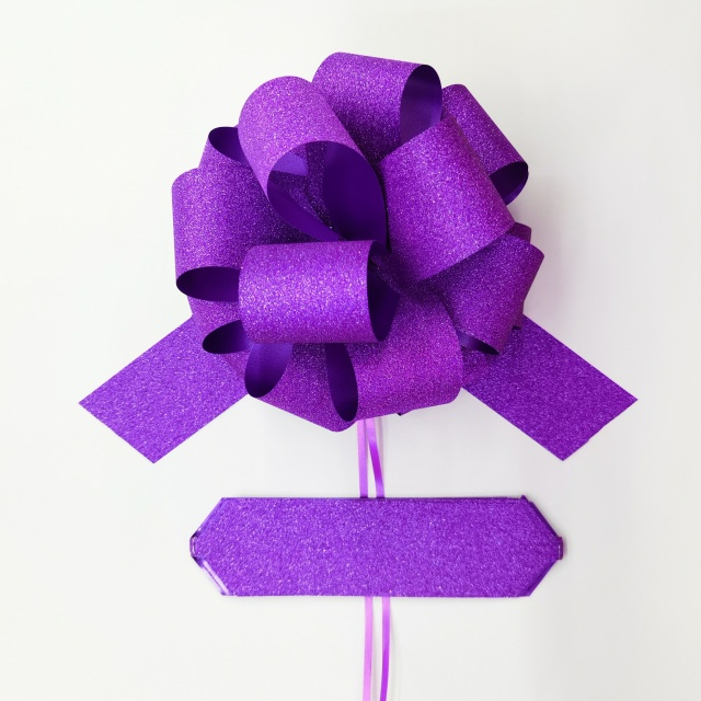 Packvips 50mm Glitter Pom Bows with Full Sparkle Coverage for Eye-catching Gifts.