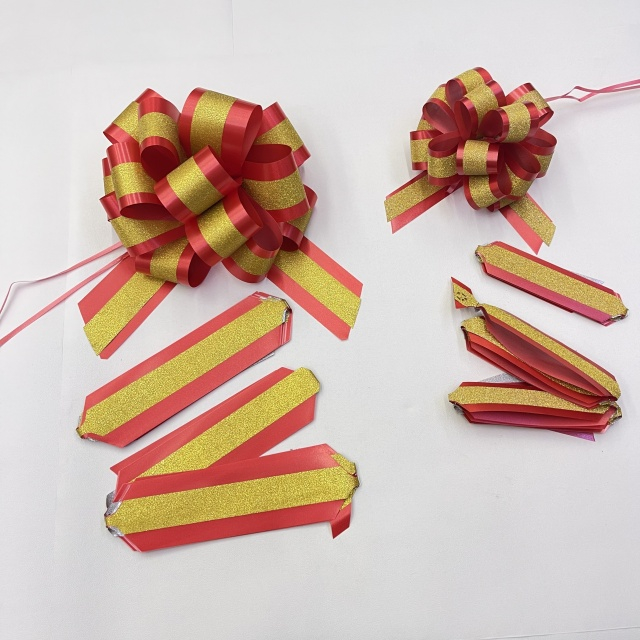 50mm Double-layer Glitter Pom Bows for Premium Sparkling Gift Decorations.