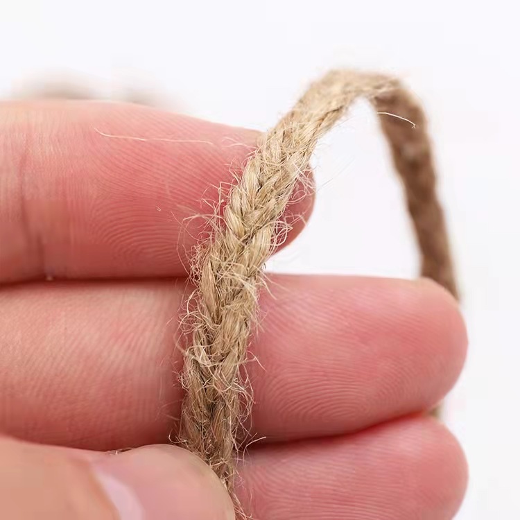 Chunky Small-braid Hemp Rope with Robust Texture for Heavy-duty Decorative Uses.