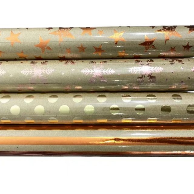 Wholesale Gold-foiled kraft paper for Elegant Hot Stamping Effects.