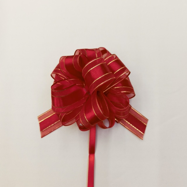 Structured Metal Lace Pom Bows with Intricate Patterns for Luxury Gifts.