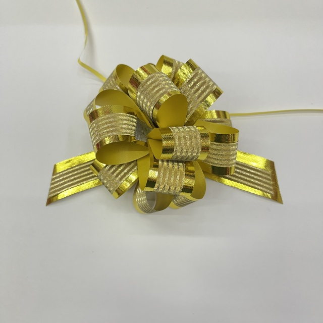 China Supplier Dimensional Striped Double-layer Pom Bows for Luxurious Gift Presentations.