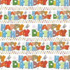 Premium glossy art paper featuring colorful birthday themes and celebration patterns for festive gift wrapping.