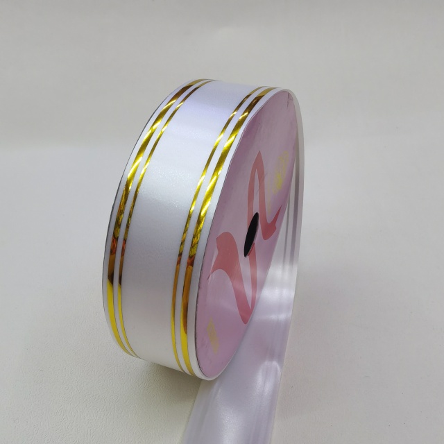 Elegant Ribbons Featuring Precise Gold Edge Trimming for Luxury Packaging And Special Occasions.