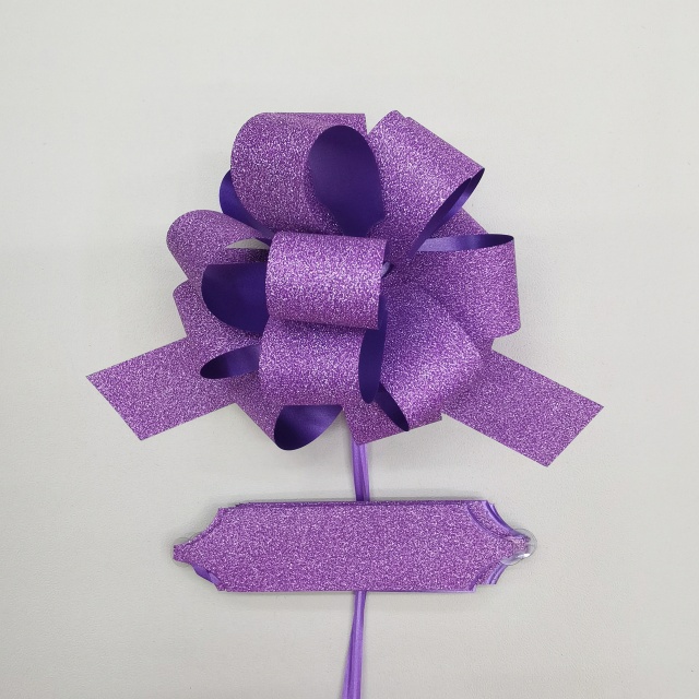 Packvips 32mm Glitter Pom Bows with Full Sparkle Coverage for Eye-catching Gifts.