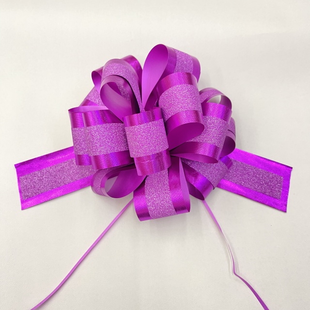 China Supply Sparkling Double-layer Glitter Pom Bows for Dazzling Gift Decorations.