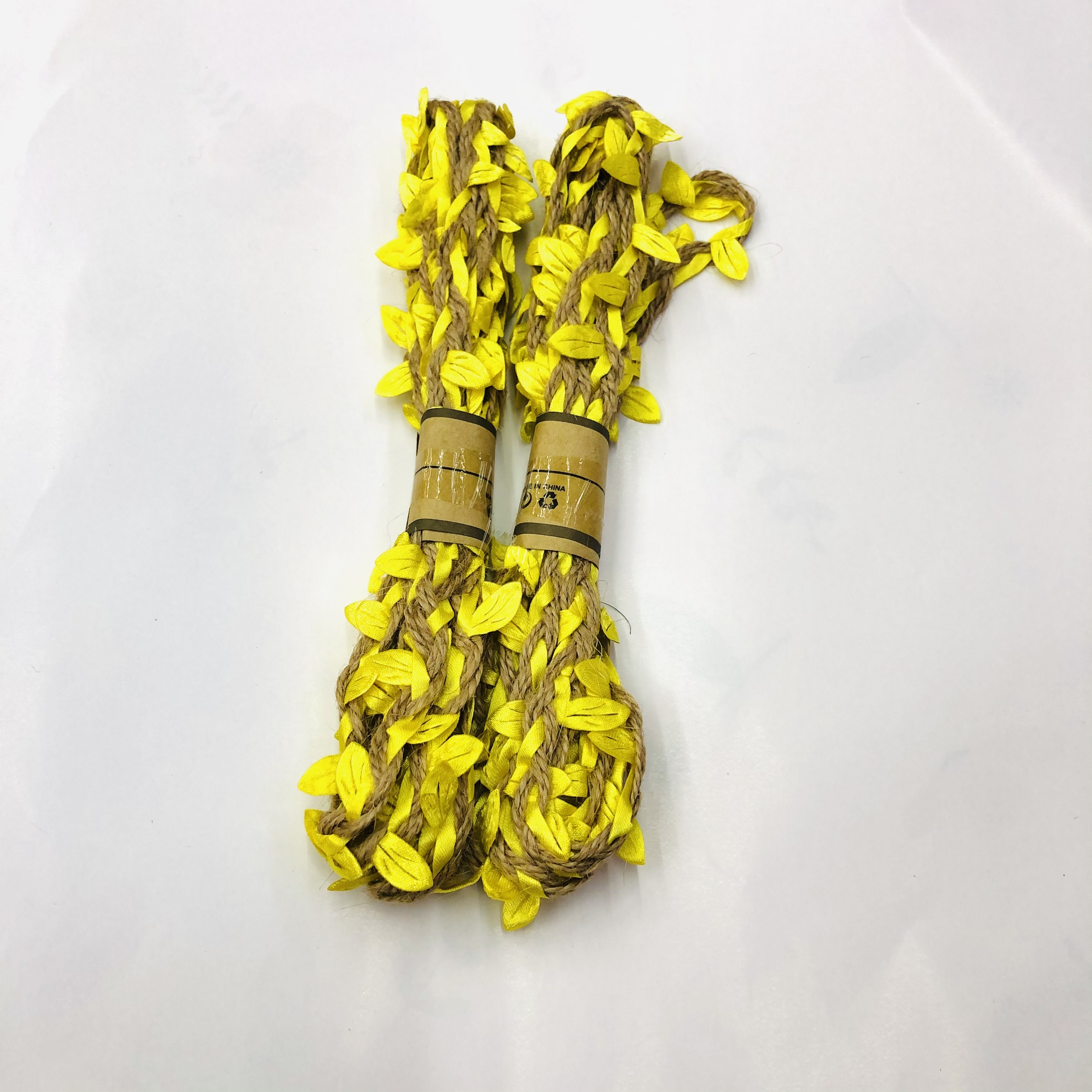 Vibrant Leaf-patterned Hemp Rope for Decorative Crafts And Sustainable Packaging.