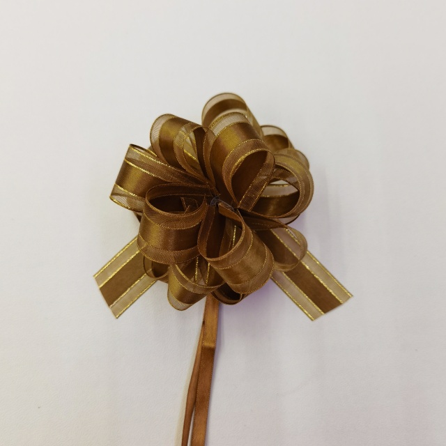 Structured Metal Lace Pom Bows with Intricate Patterns for Luxury Gifts.