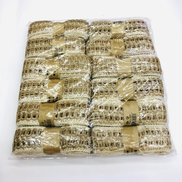 Hollow-structure hemp rope in natural color for rustic decorations and sustainable projects.