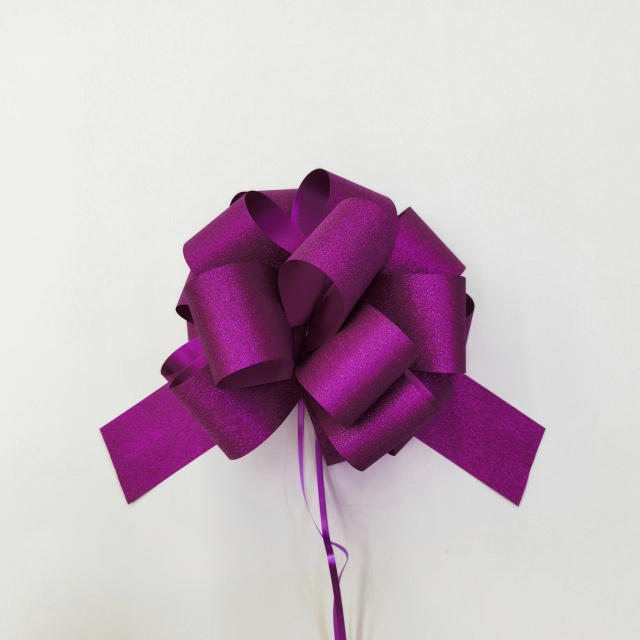 50mm Glitter Pom Bows with Full Sparkle Coverage for Eye-catching Gifts.