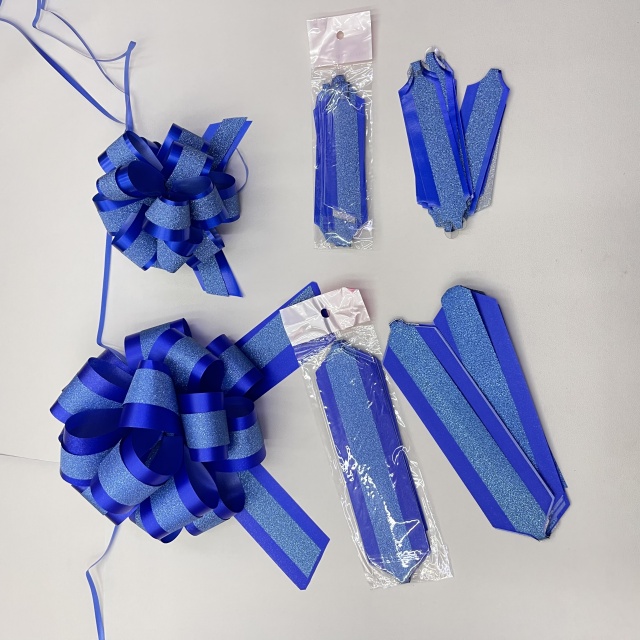 China Supply Sparkling Double-layer Glitter Pom Bows for Dazzling Gift Decorations.
