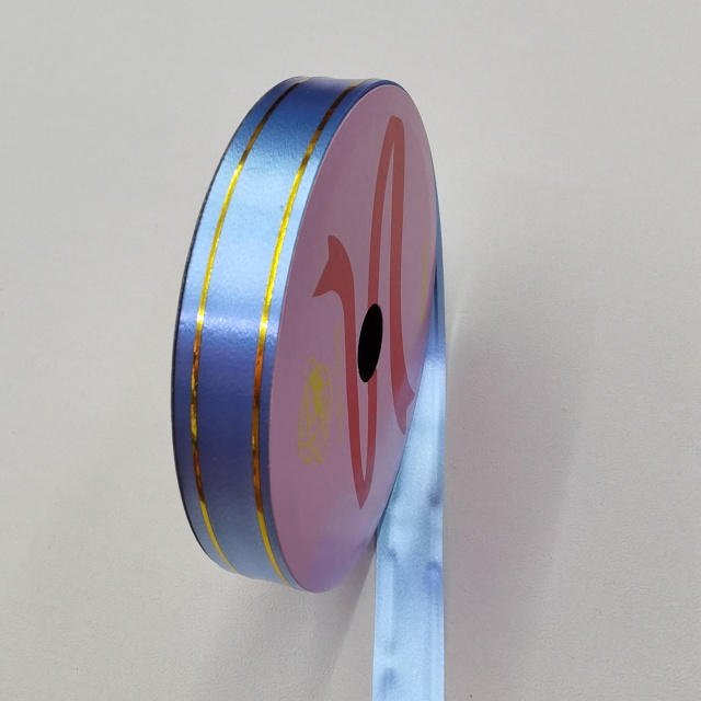 18mm wide luxury ribbon with elegant gold edge trimming for sophisticated packaging.