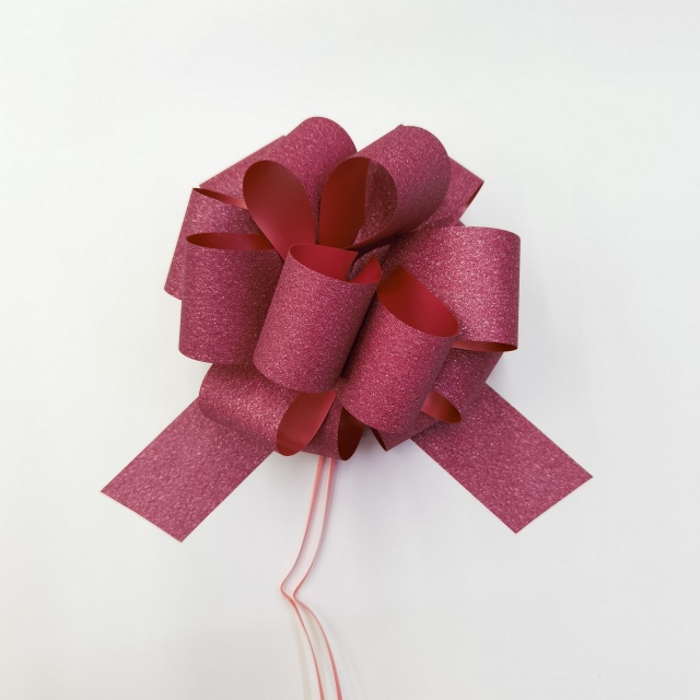 50mm Glitter Pom Bows with Full Sparkle Coverage for Eye-catching Gifts.