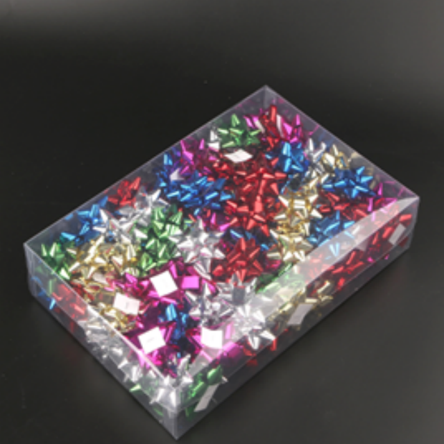 Durable PET Star-shaped Bows for Gift Decoration. Lightweight, Reusable, And Available in Multiple Colors And Finishes.