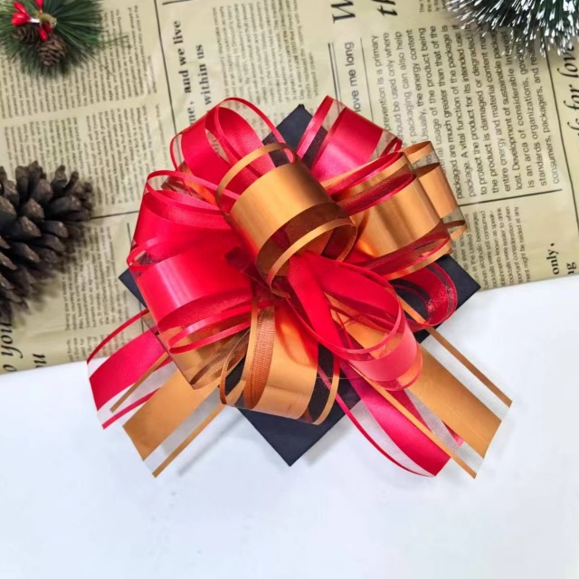 తక్షణ బహుమతి అలంకరణ కోసం చైనా సరఫరాదారు పుల్ బో రిబ్బన్. ఉపయోగించడానికి సులభమైనది, సమయాన్ని ఆదా చేయడం మరియు వివిధ రంగులు మరియు శైలులలో అందుబాటులో ఉంటుంది.