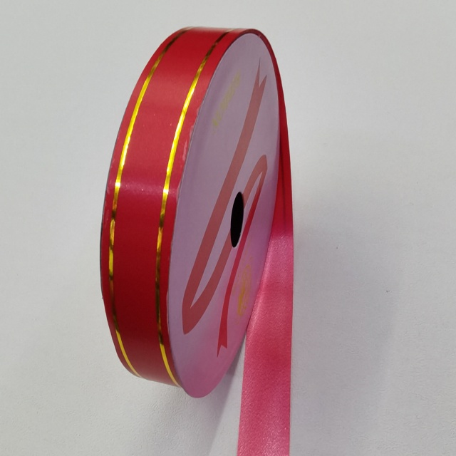 18mm wide luxury ribbon with elegant gold edge trimming for sophisticated packaging.