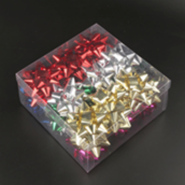 Durable PET Star-shaped Bows for Gift Decoration. Lightweight, Reusable, And Available in Multiple Colors And Finishes.