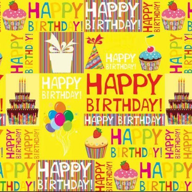 Premium glossy art paper featuring colorful birthday themes and celebration patterns for festive gift wrapping.