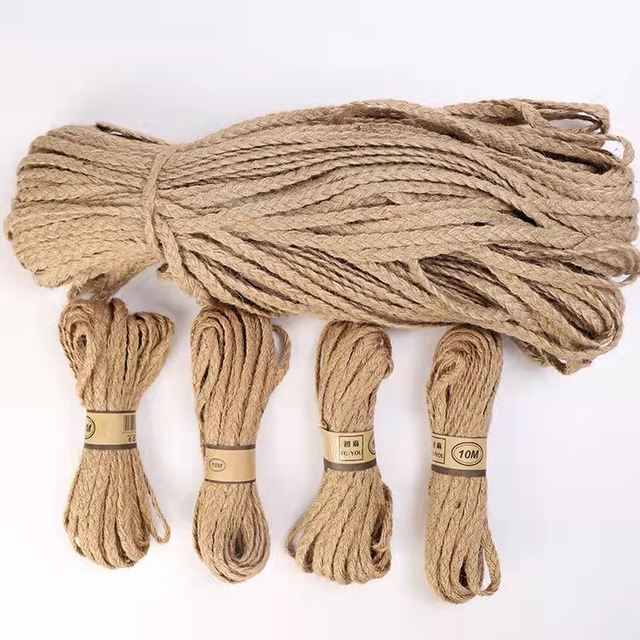 Chunky Small-braid Hemp Rope with Robust Texture for Heavy-duty Decorative Uses.
