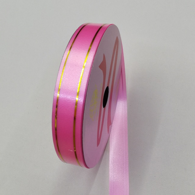China 18mm Wide Luxury Ribbon with Elegant Gold Edge Trimming for Sophisticated Packaging.